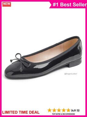 Women's Square Toe Low Heel Bow Tie Dress Pumps Slip On Shoes